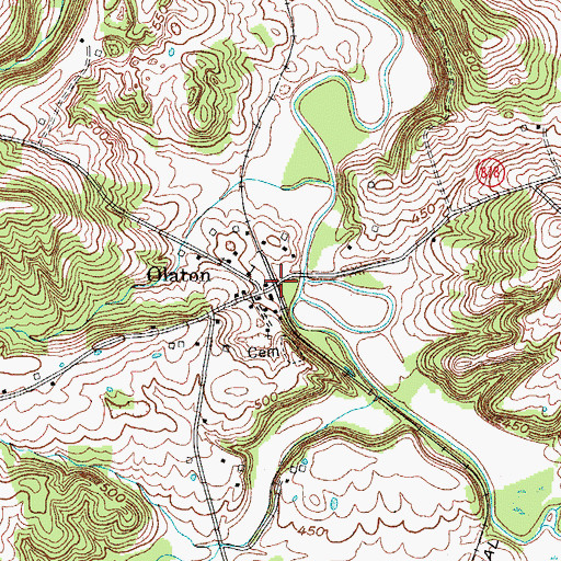 Topographic Map of Olaton, KY