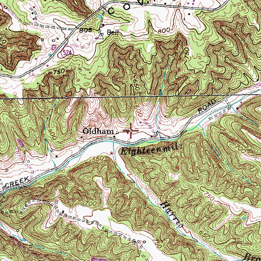 Topographic Map of Oldham, KY