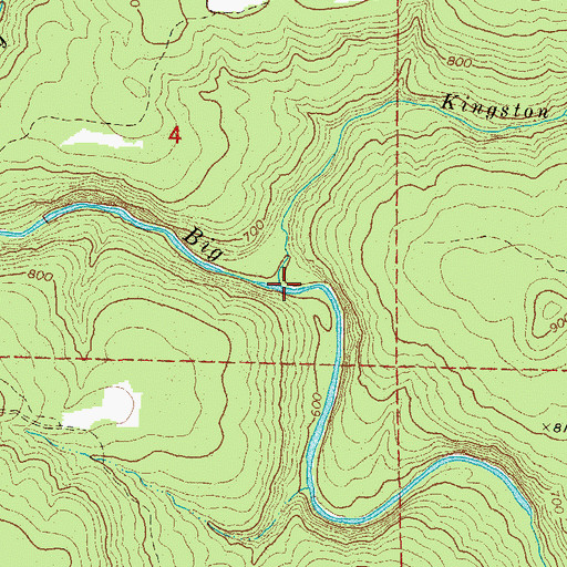 Topographic Map of Kingston Branch, AR