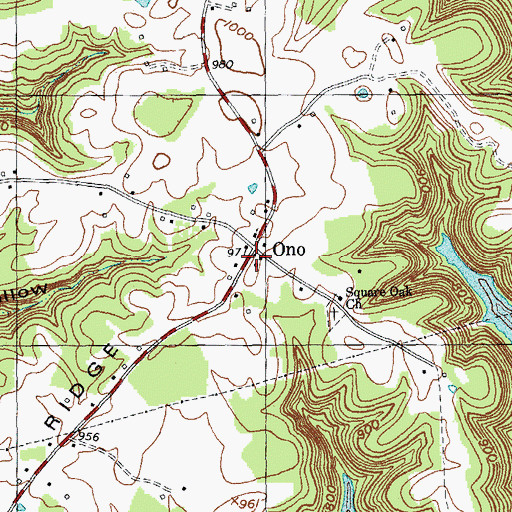 Topographic Map of Ono, KY