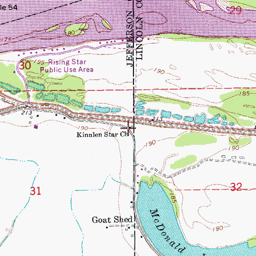 Topographic Map of Kinnlen Star Church, AR