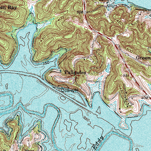 Topographic Map of Palisades, KY