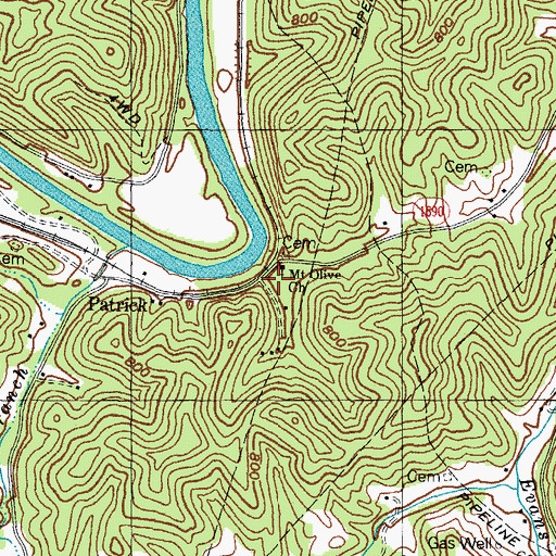 Topographic Map of Patrick, KY