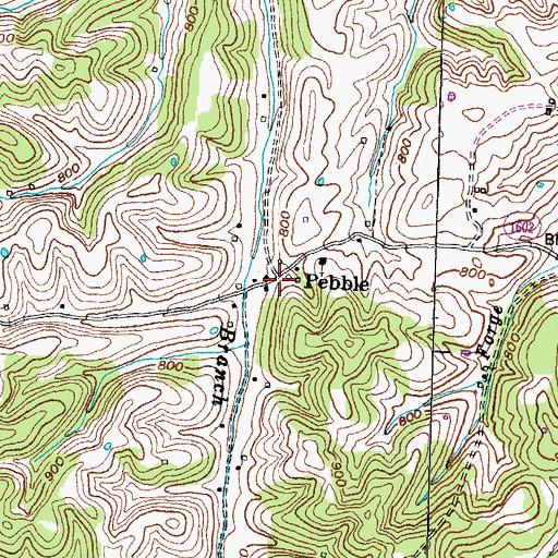 Topographic Map of Pebble, KY
