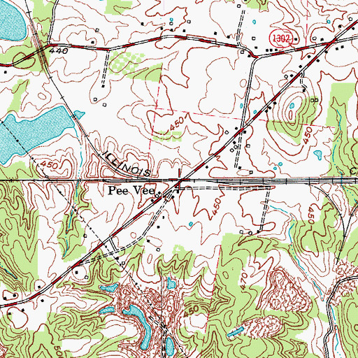 Topographic Map of Pee Vee, KY