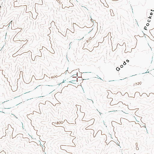 Topographic Map of Gods Pocket, AZ