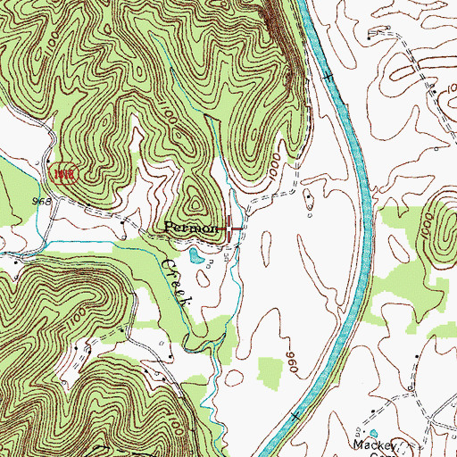 Topographic Map of Permon, KY
