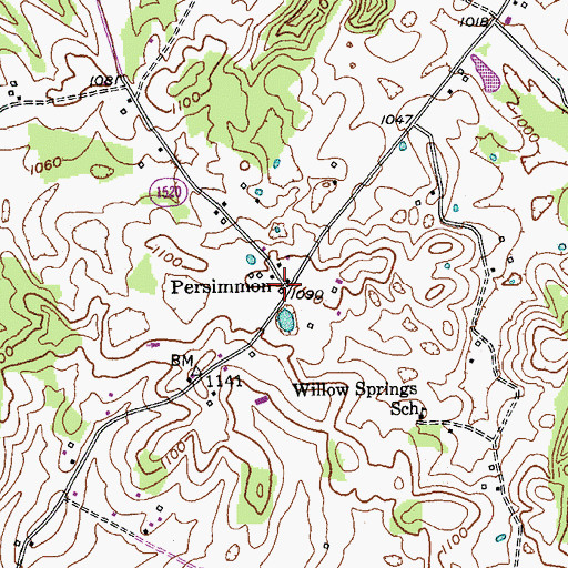 Topographic Map of Persimmon, KY