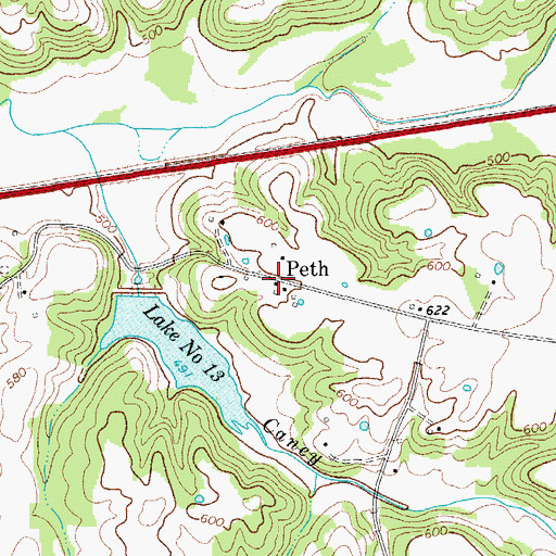 Topographic Map of Peth, KY