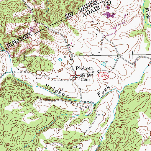 Topographic Map of Pickett, KY