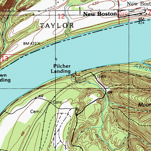 Topographic Map of Pilcher Landing, KY