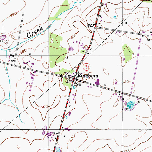 Topographic Map of Pinchem, KY