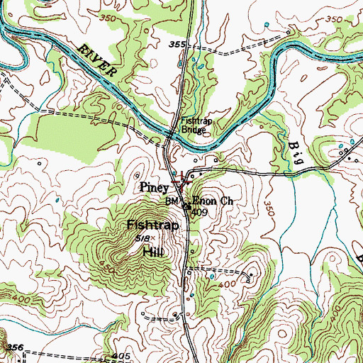 Topographic Map of Piney, KY