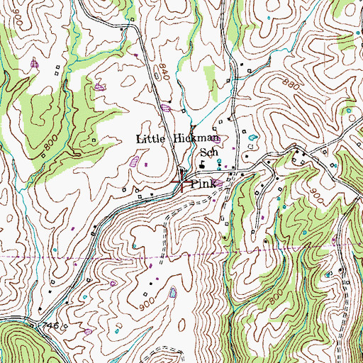 Topographic Map of Pink, KY