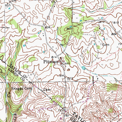 Topographic Map of Pitman, KY