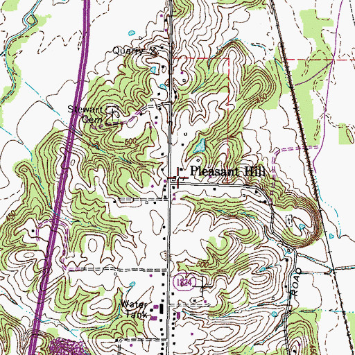 Topographic Map of Pleasant Hill, KY