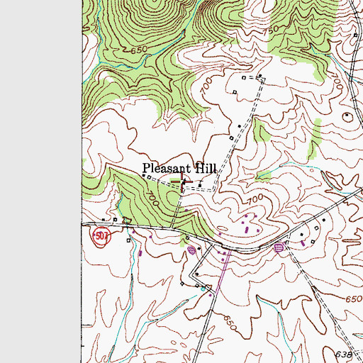 Topographic Map of Pleasant Hill, KY