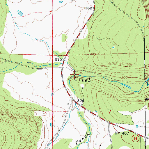 Topographic Map of Kirkland Creek, AR