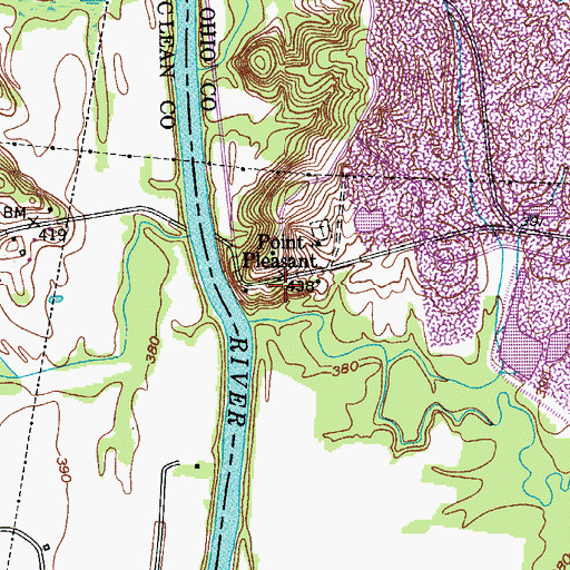 Topographic Map of Point Pleasant, KY