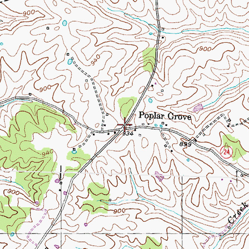 Topographic Map of Poplar Grove, KY