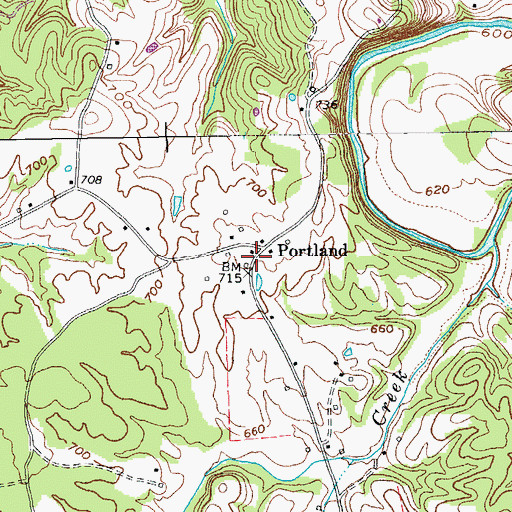 Topographic Map of Portland, KY