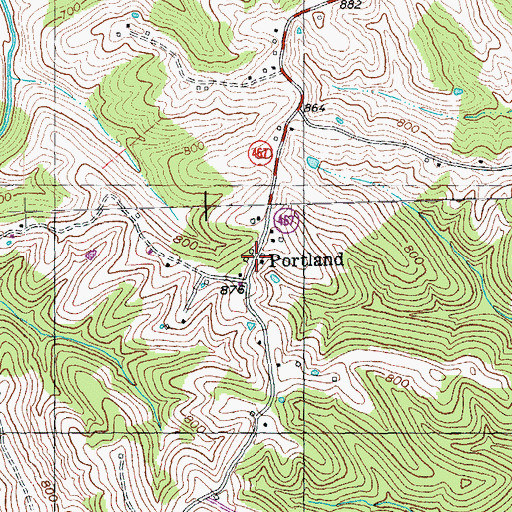 Topographic Map of Portland, KY
