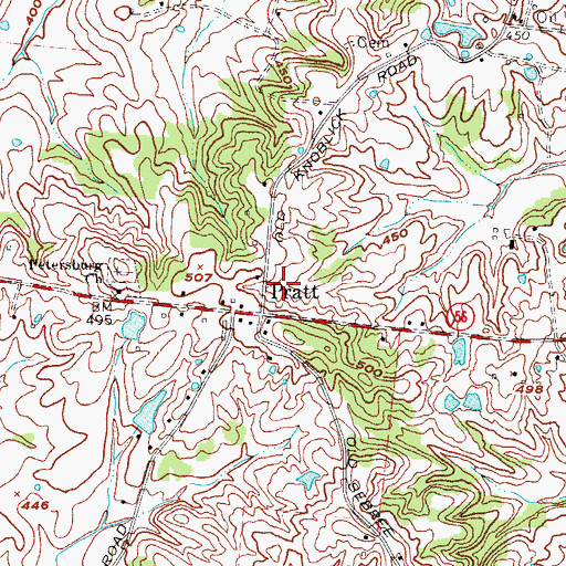 Topographic Map of Pratt, KY