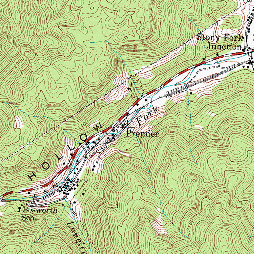 Topographic Map of Premier, KY