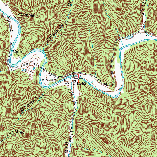 Topographic Map of Press, KY