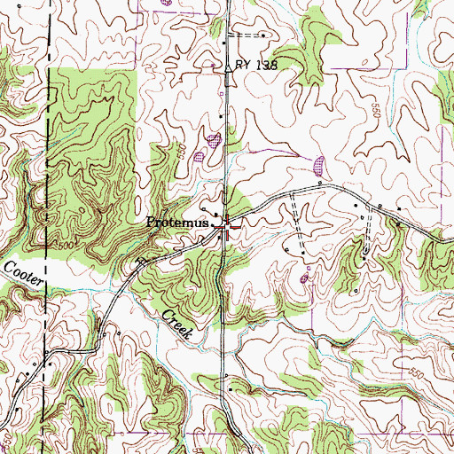 Topographic Map of Protemus, KY