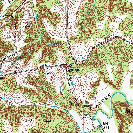 Topographic Map of Quinn, KY