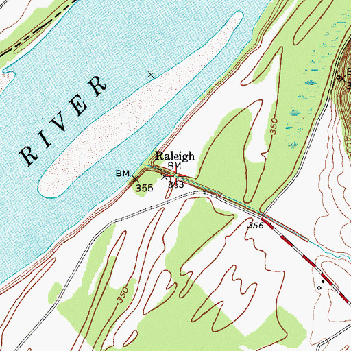 Topographic Map of Raleigh, KY