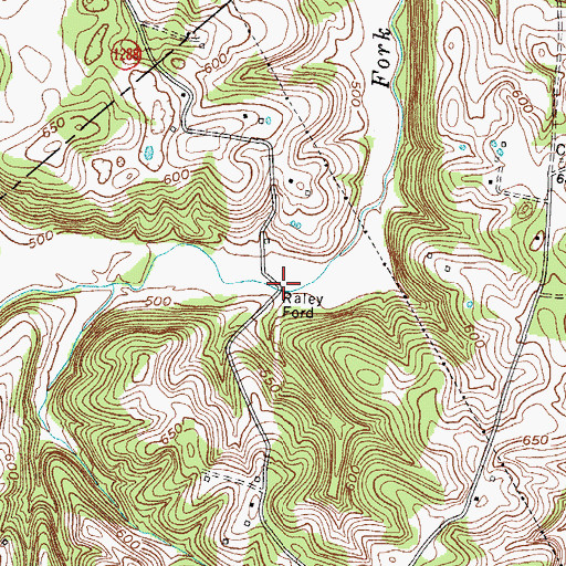 Topographic Map of Raley Ford, KY