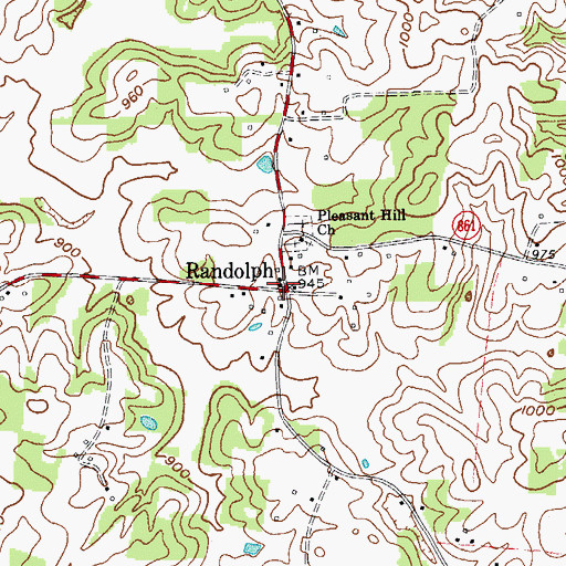 Topographic Map of Randolph, KY