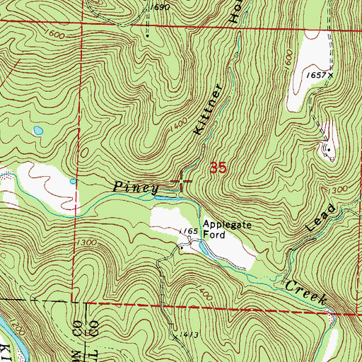 Topographic Map of Kittner Hollow, AR