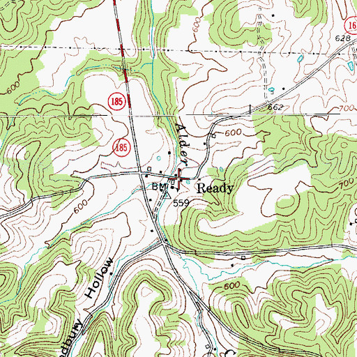 Topographic Map of Ready, KY
