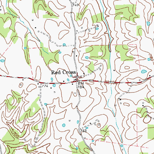 Topographic Map of Red Cross, KY