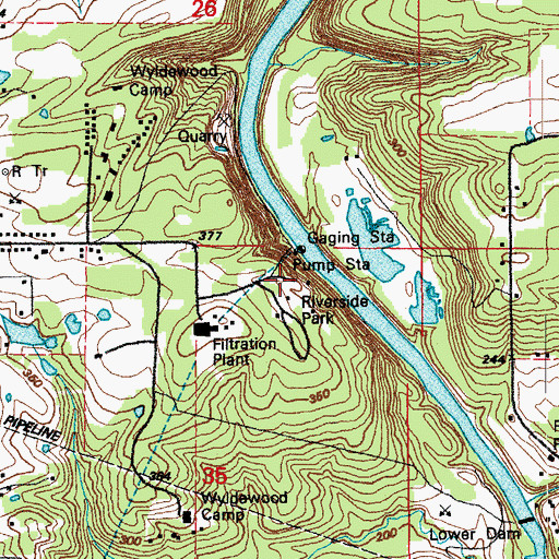 Topographic Map of Kiwanis Park, AR