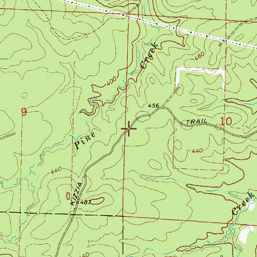 Topographic Map of Kizzia Trail, AR
