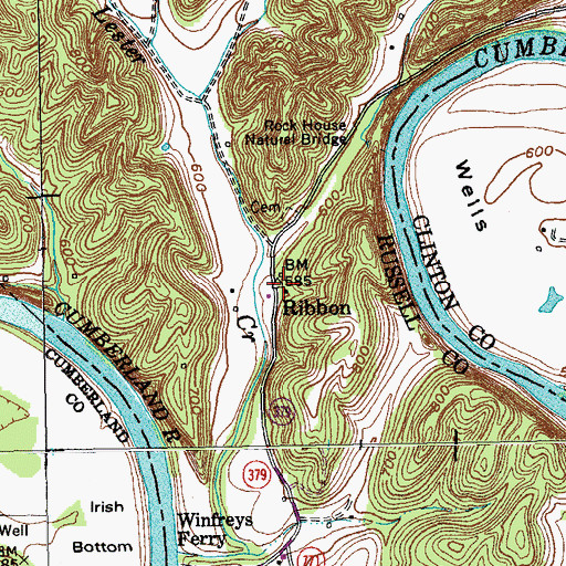 Topographic Map of Ribbon, KY