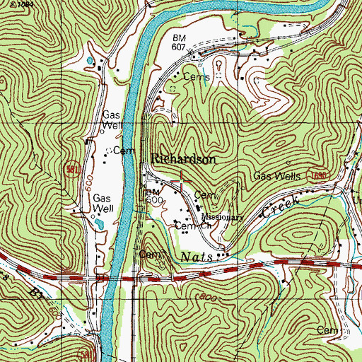 Topographic Map of Richardson, KY