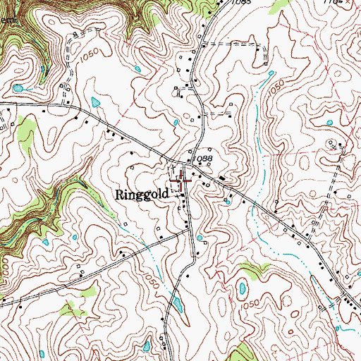 Topographic Map of Ringgold, KY