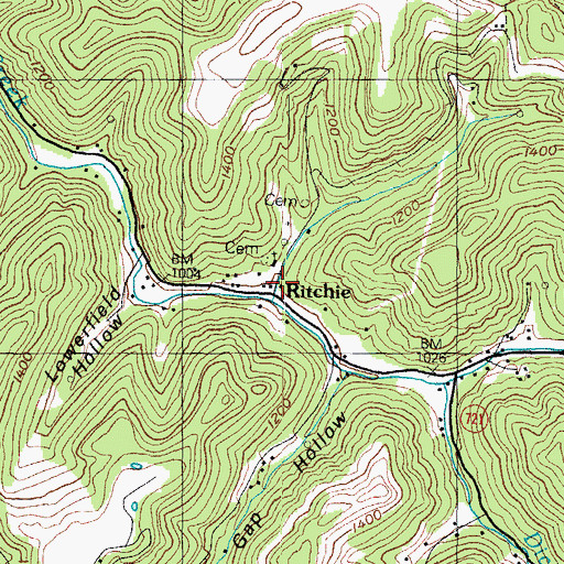 Topographic Map of Ritchie, KY