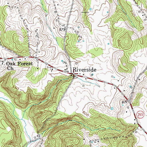 Topographic Map of Riverside, KY