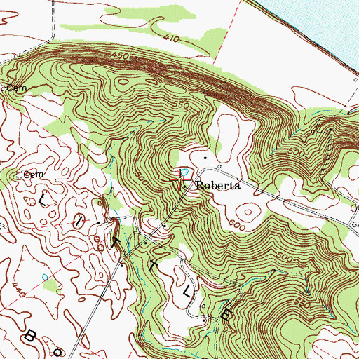 Topographic Map of Roberta, KY