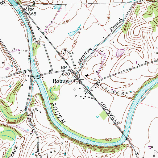 Topographic Map of Robinson, KY