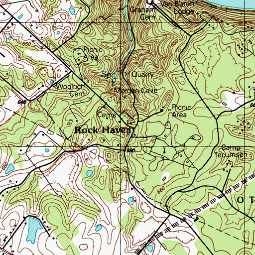 Topographic Map of Rock Haven, KY