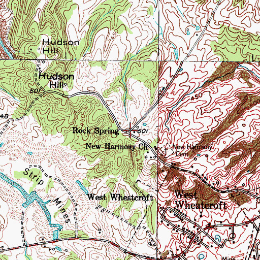 Topographic Map of Rock Spring, KY