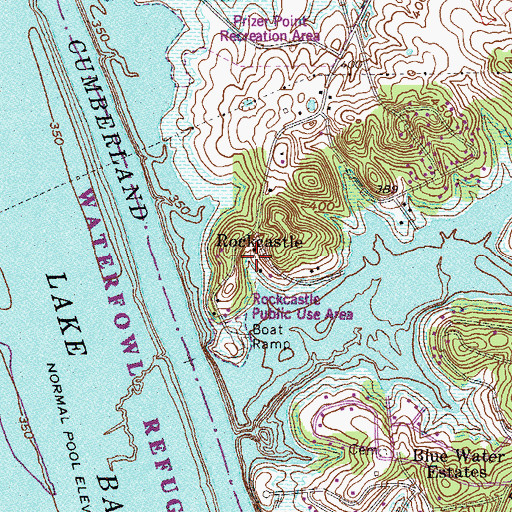 Topographic Map of Rockcastle, KY
