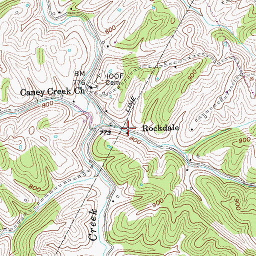 Topographic Map of Rockdale, KY